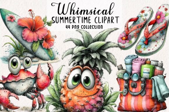 Download Whimsical Summertime Clipart Bundle - Summertime Collection