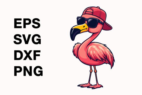 Download Cartoon-style Pink Color Flamingo Vector - Premium Resources