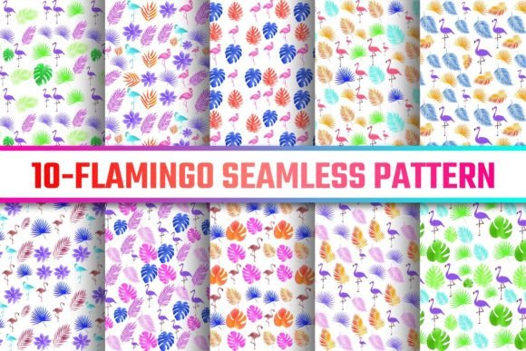 Download Flamingo Seamless Pattern Digital Papers - Premium Bundle