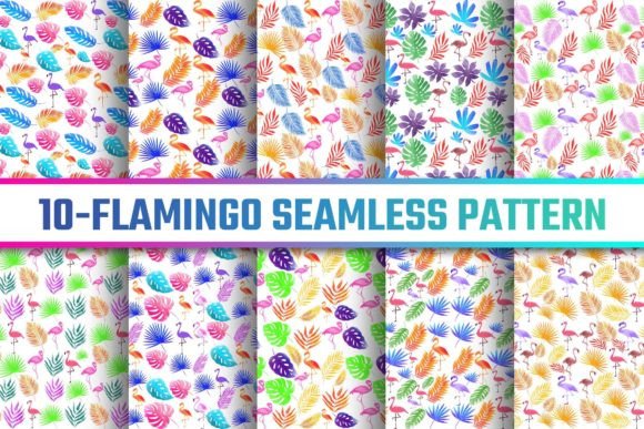 Download Flamingo Seamless Pattern Digital Papers - Premium Bundle