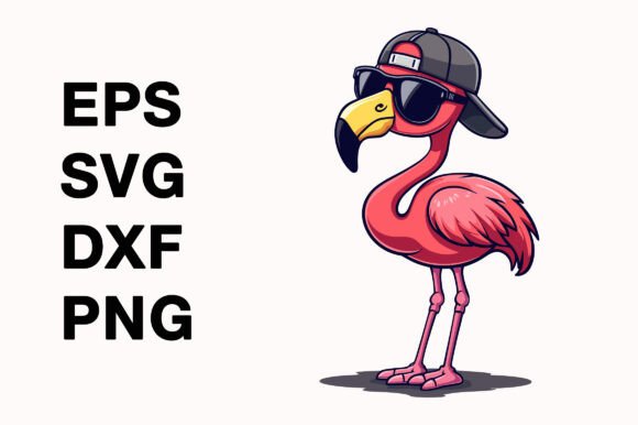 Download Cartoon-style Pink Color Flamingo Vector - Premium Resources