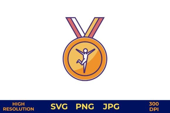 Download Vector Medal with Dancer in Dynamic Pose - Dynamic pose Collection