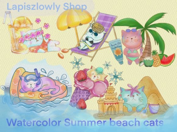Download Summertime on the Beach, Watercolor - Premium Resources