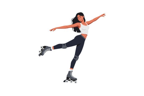 Download Joyful Roller Skater in Dynamic Pose, Mi - Dynamic pose Collection