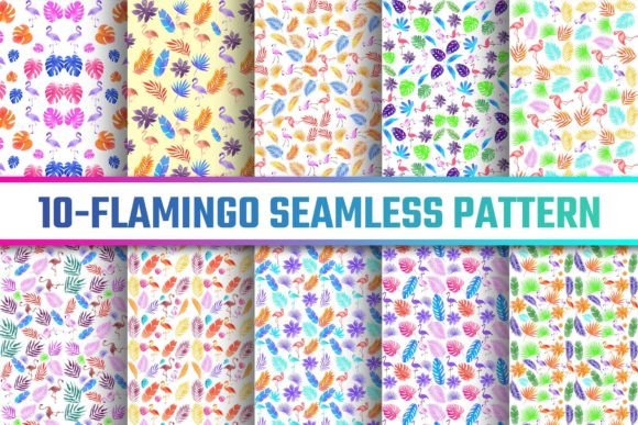 Download Flamingo Seamless Pattern Digital Papers - Premium Bundle