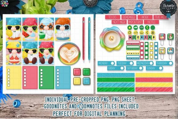 Download Summertime Fun Gnomes Digital Stickers - Summertime Collection