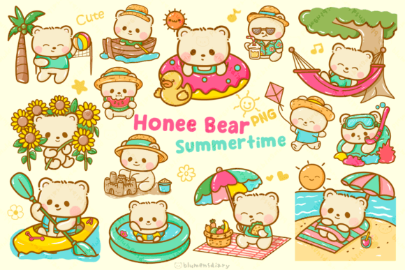 Download Kawaii Bear Summertime Clipart - Summertime Collection